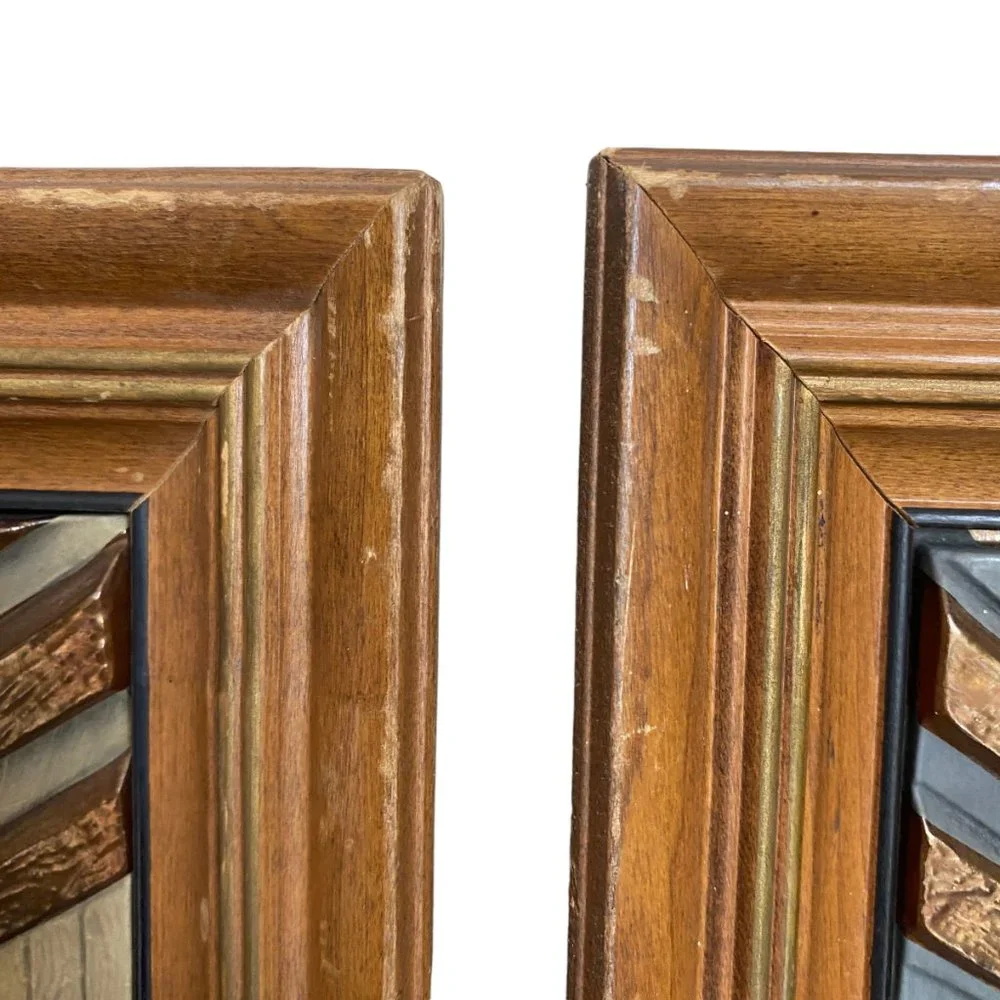 Vintage Hand Colored Turner Accessory Early American Scene 3D Wall Hangings Set - Picture 13 of 16